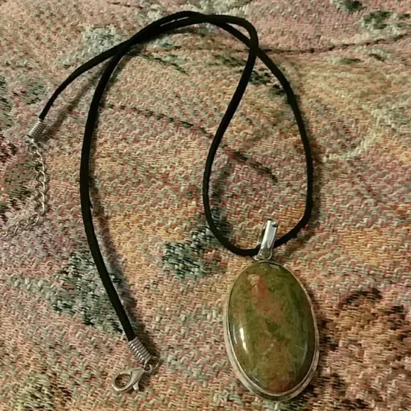 Silver & Unakite (Bad Habits Pendant) Pendant - Picture 9 of 13